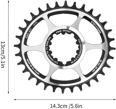 VGEBY Mountainbike Narrow Wide BCD104 32T Oval Kettenblatt, Integrierte Leichte MTB Kurbelgarnitur C