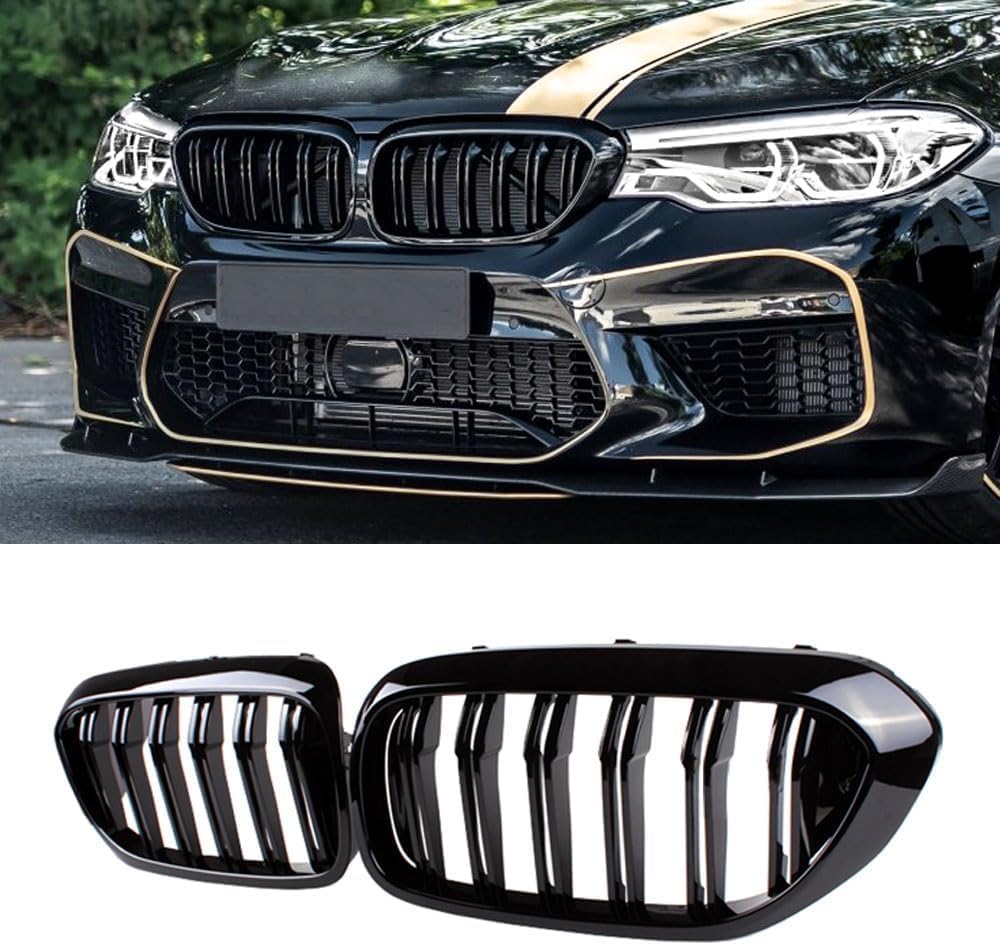 YIUBCZOQI G30 Kühlergrill, vorderer Nieren Grill passend für BMW 5er G30 G31Nieren Schwarz 2017-2020
