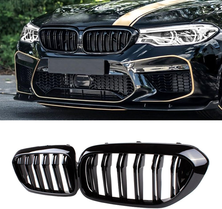 YIUBCZOQI G30 Kühlergrill, vorderer Nieren Grill passend für BMW 5er G30 G31Nieren Schwarz 2017-2020