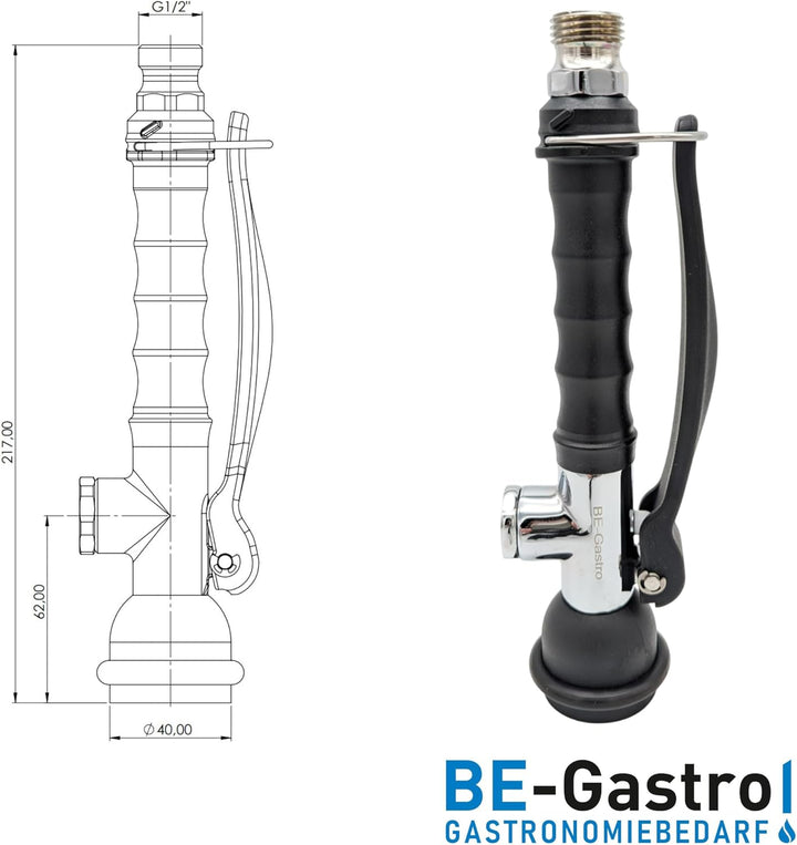 I Profi Gastro Handbrause ECO-Line inkl. Feststellbügel | 1/2" Standard-AG | Edelstahl Ersatzbrause