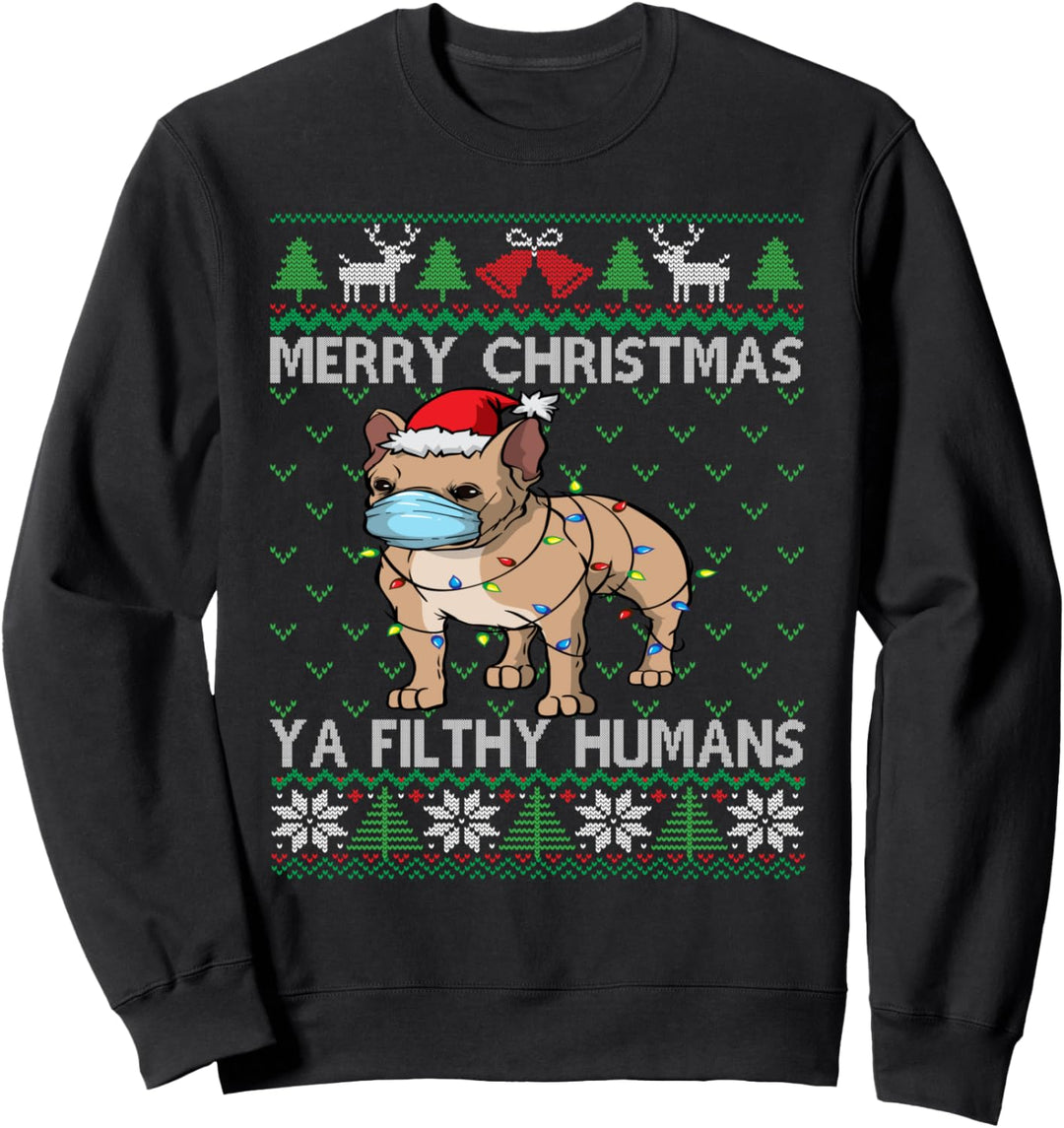 Merry Christmas Frenchie Dog Ugly Christmas French Bulldog Sweatshirt