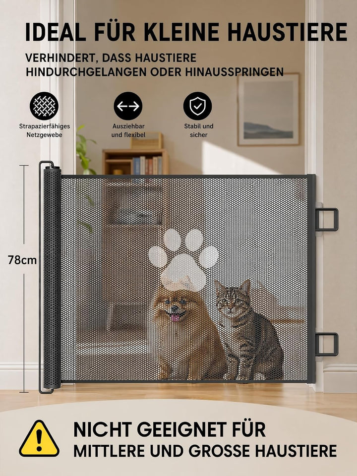 Treppenschutzgitter, Extra Stabiles Ausziehbares Sicherheitsgitter Bis 130 cm Breite und 78 cm Hoch