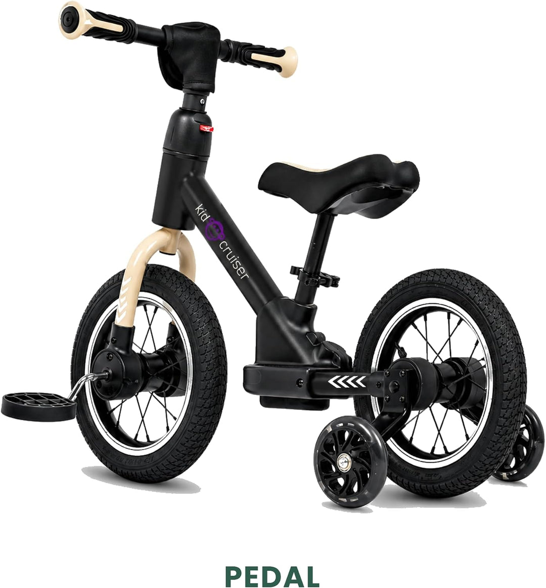 Kidcruiser Pedalplay laufrad ab 2 Jahre, ideal zum Radfahren Lernen, 3‑in‑1 mit LED Stützrädern &amp; Pe