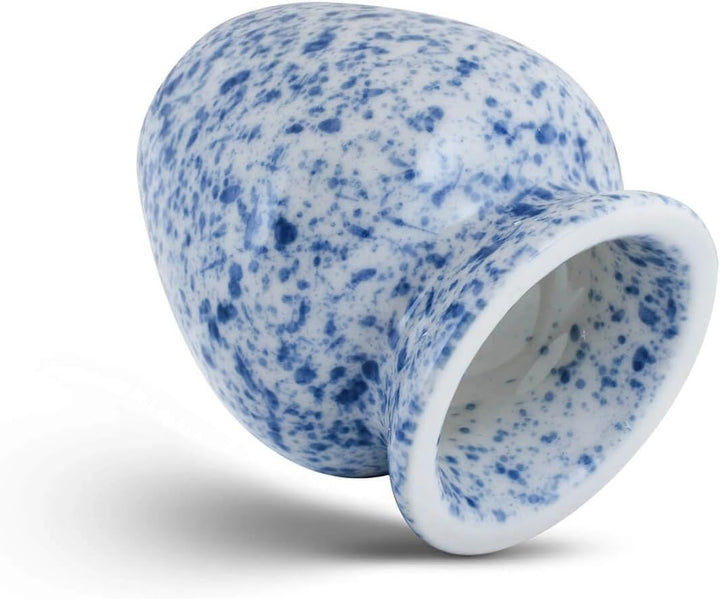 Mizore Matcha-Teezeremonie-Set – Weisse und blaue Matcha-Schale aus Keramik und Besenhalter
