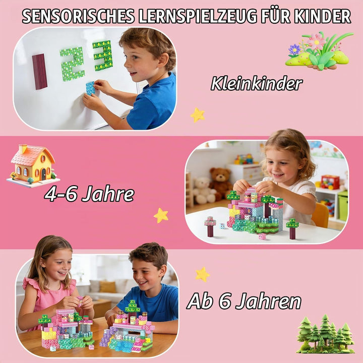 Magnetische Bausteine 200 Stück, Magnetbausteine Kinder ab 3 Jahre, Magnetic Blocks für Jungen Mädch