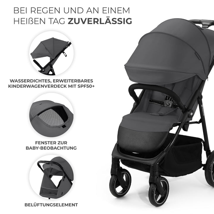 Kinderkraft TRIG 3 Kinderwagen, Kinderbuggy, Liegewagen, Sportwagen, Buggy, Zusammenklappen, Breite