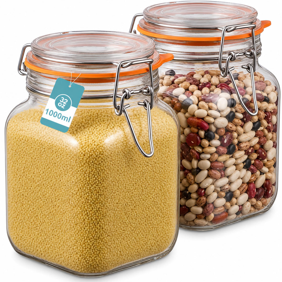 2er-Pack Fermentierglas 1L mit Gärventil und Gewicht: Premium Fermentationsglas Auslaufsicheres Ferm