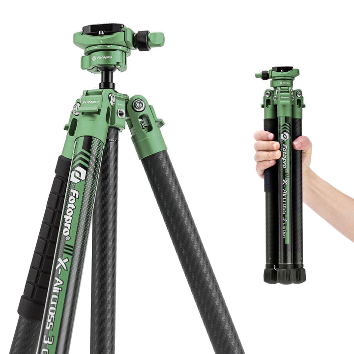 Fotopro Kohlefaser-Stativ 130 cm 360 Grad Kugelkopf, Schnellwechselplatte, leichtes Kamerastativ für