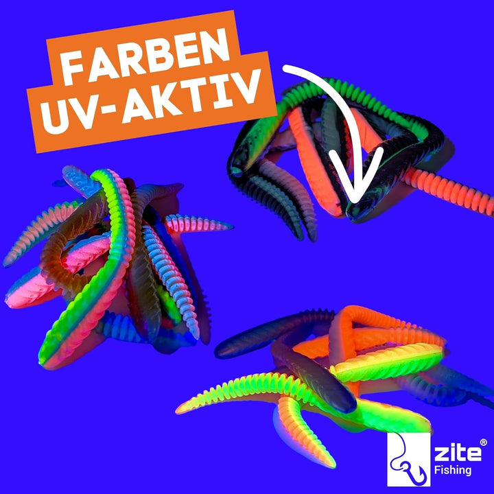 Zite Fishing Twerky Tailer Forellenköder Gummi | 3in1 Gummiköder/Angelköder Forelle | Made in German
