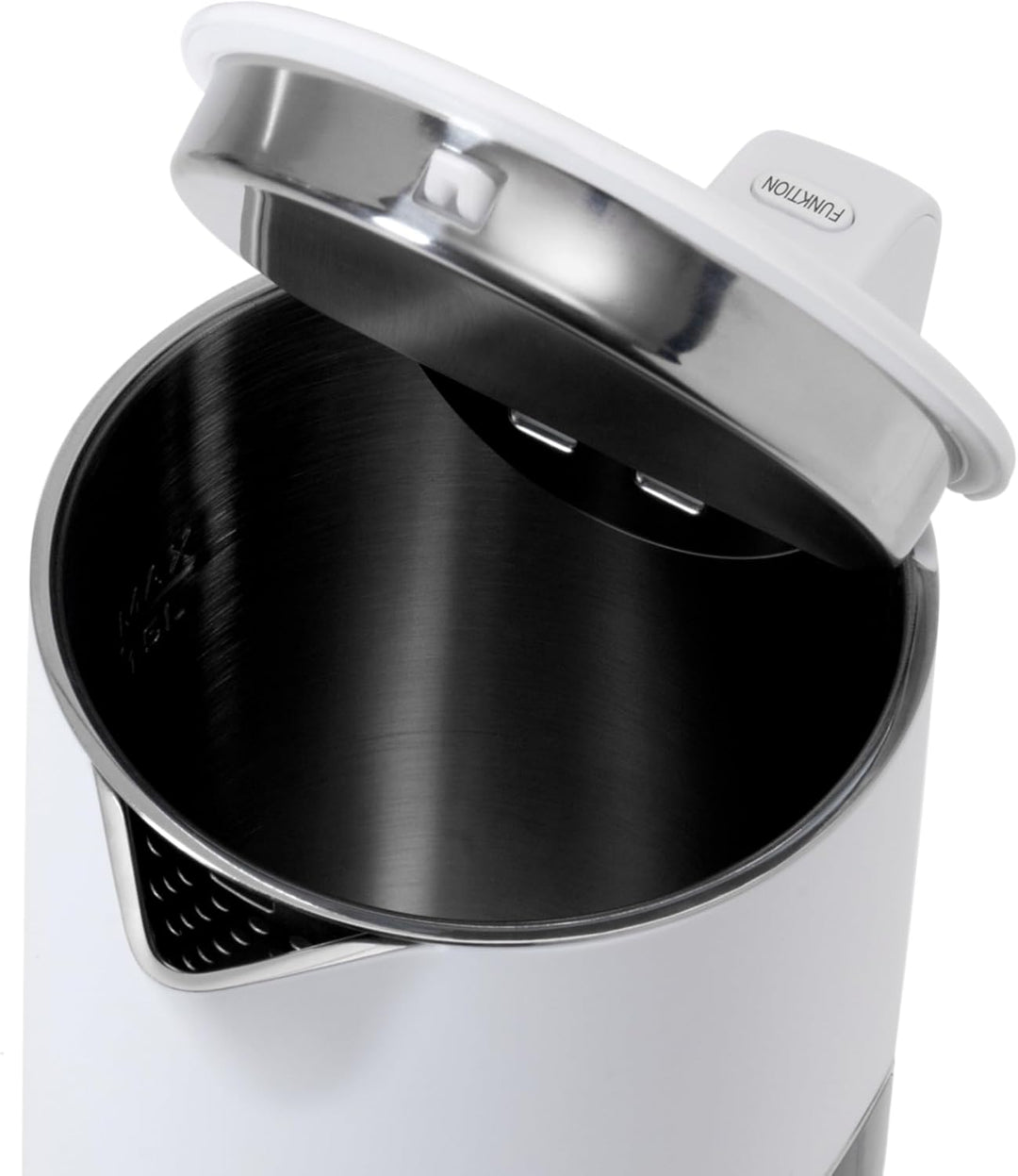 KLAMER Wasserkocher Edelstahl 1,5L 1800W elektrischer Wasserkocher weiss mit Temperatureinstellung z