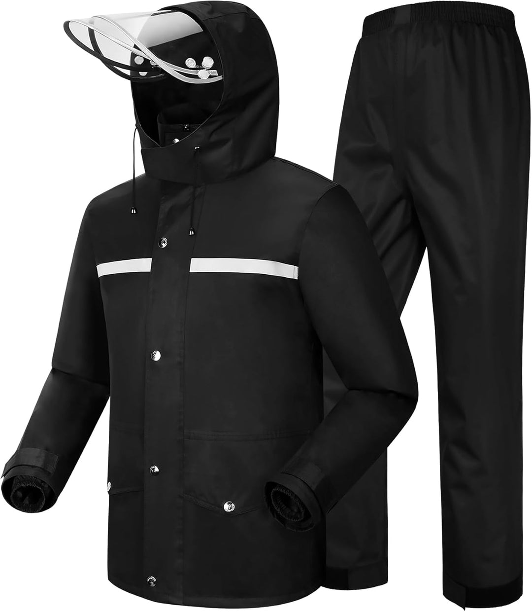 Coutyuyi Herren & Damen Regenanzug Reflektierender 100% Wasserdichter Anzug Outdoor Regenmantel Wind