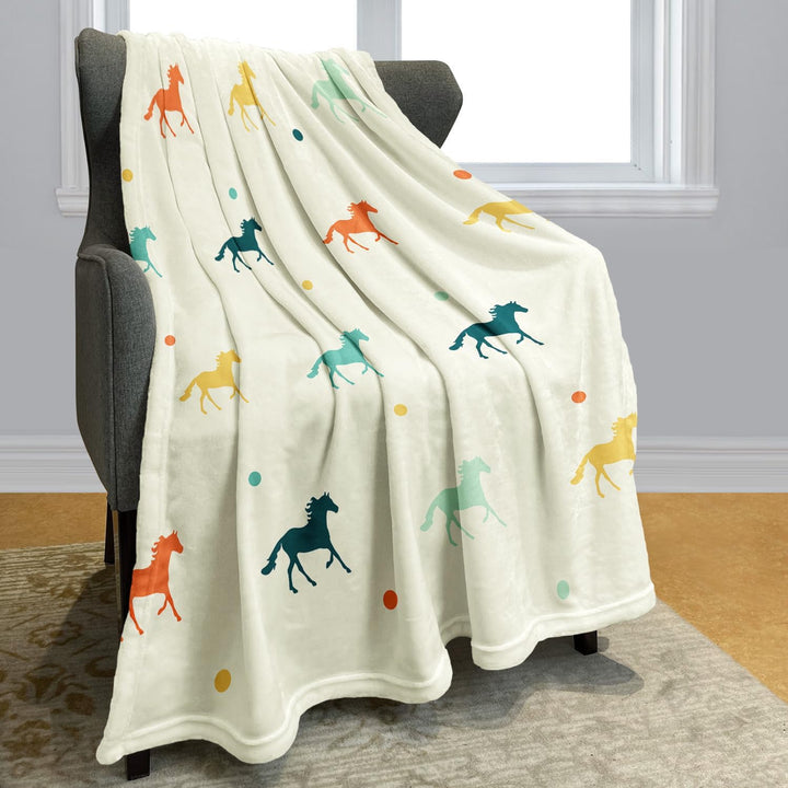 YISUMEI Decke 150x200 cm Buntes Pferd Kuscheldecke Flauschig Flanell Fleecedecke 150 x 200 cm, 150 x