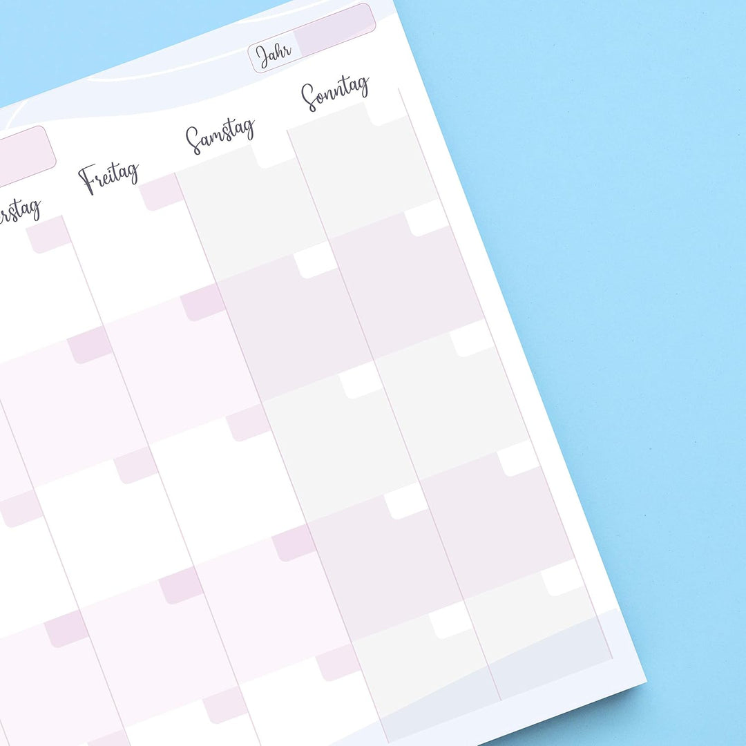 PACKLIST Wochenplaner + Monatsplaner Block A4 ohne Festes Datum. Terminplaner, Familienplaner mit Mo