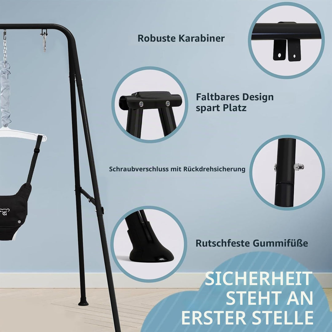 2 in 1 Baby Jumper mit Kleinkindschaukel, Babywippe und Schaukel, Indoor Outdoor