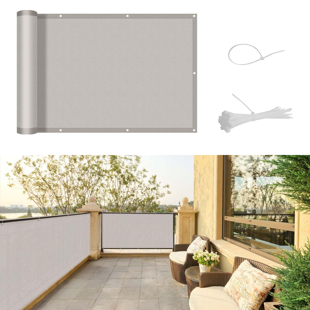 SUNNY GUARD Balkon Sichtschutz Wetterfest 90x500cm Balkonverkleidung Balkonabdeckung Balkonumspannun