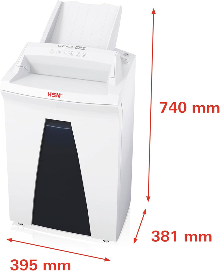HSM SECURIO AF300 Office Autofeed Aktenvernichter, Sicherheitsstufe P5, Partikelschnitt, 300 Blatt a