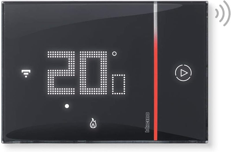 Bticino XG8002E Thermostat mit WiFi, New Smarther2 mit Netatmo, Schwarz, Temperaturregelung für den