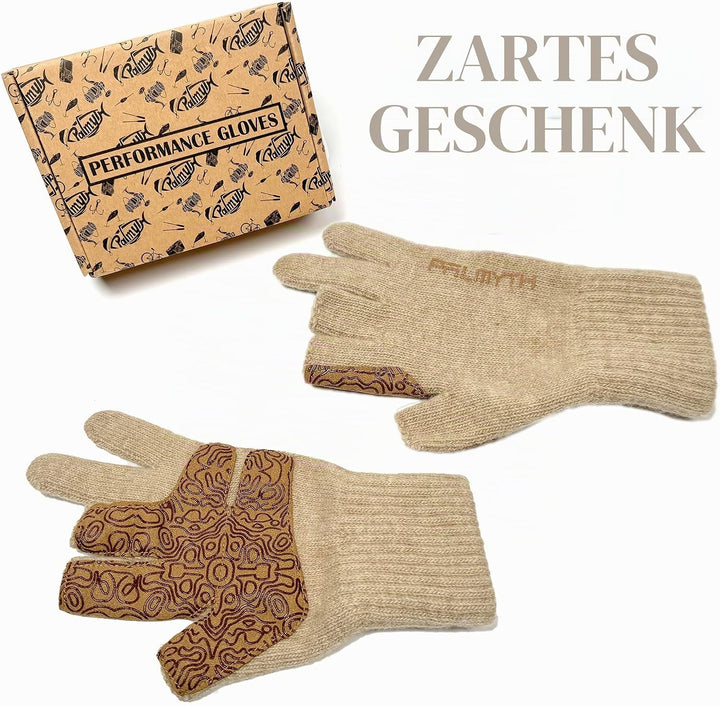 Palmyth Wolle Angelhandschuhe 3-Schnitt-Finger Warm für Männer und Frauen Kaltes Wetter Fingerlose H