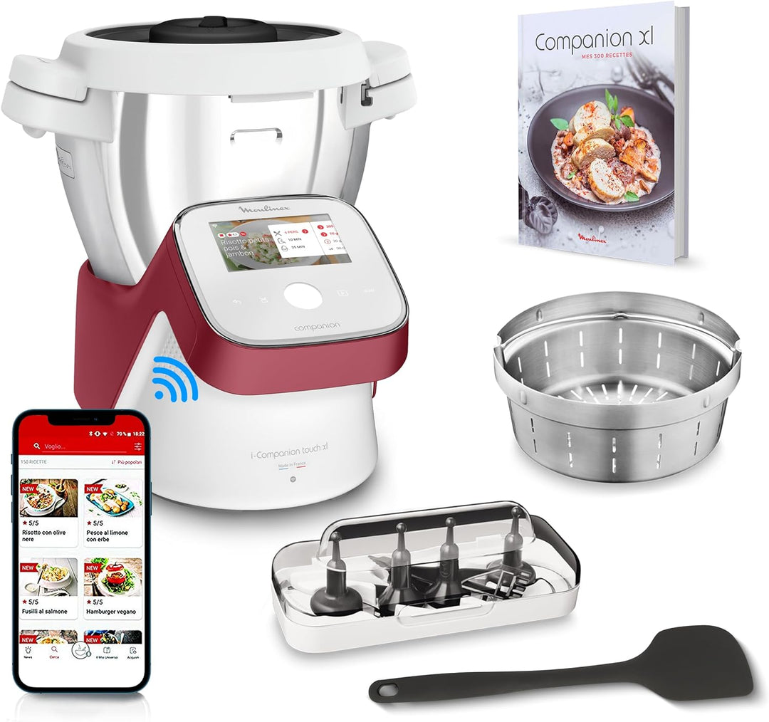 Moulinex I-Companion Touch XL Multifunktions-Küchenmaschine, 1550 W, 14 Programme, Touchscreen, Nutz