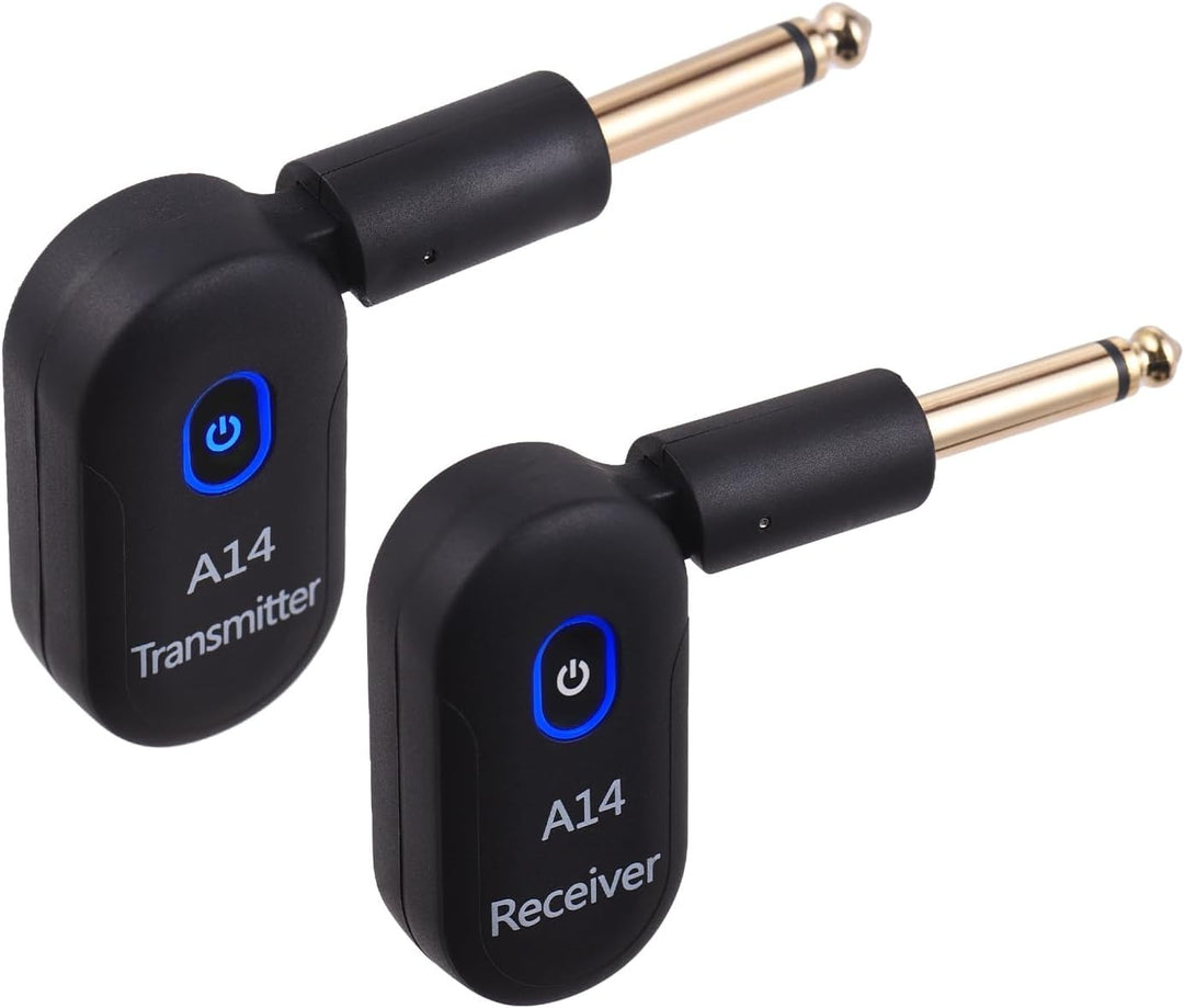 Btuty Plug and Play Kabelloses Gitarrensystem, 90° drehbar Gitarren-Funksender-Empfänger Drahtloses,