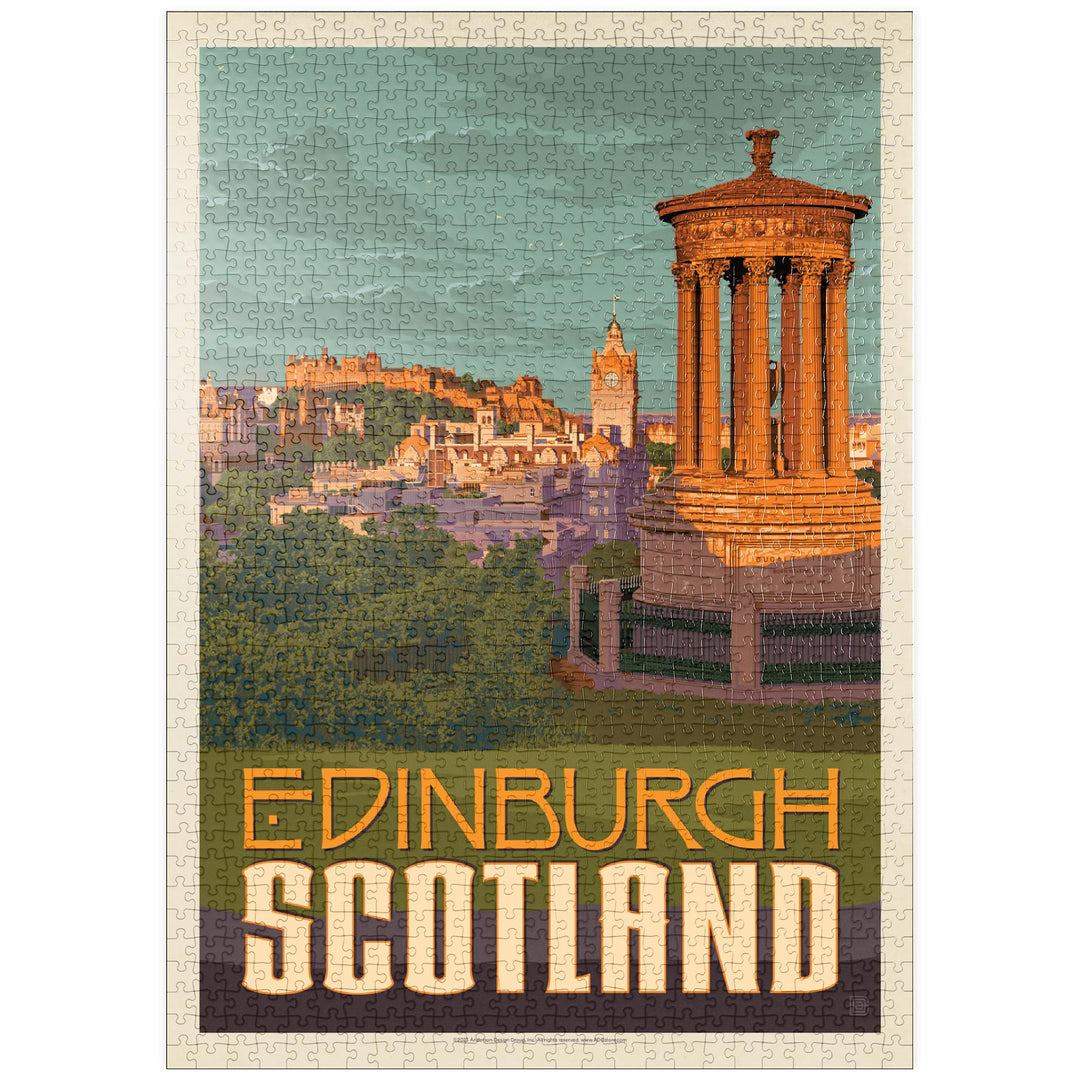 Schottland: Edinburgh, Vintage Poster - Premium 1000 Teile Puzzle - MyPuzzle Sonderkollektion von An