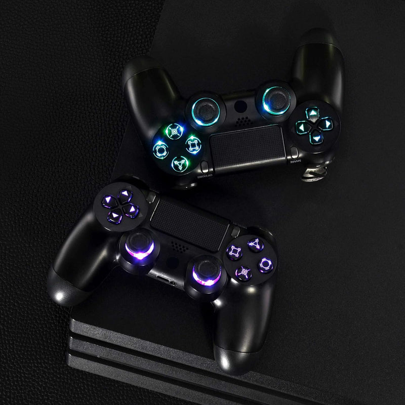 eXtremeRate Ersatz Leuchttaste Knöpfe für ps4 LED Tasten Set Buttons D-Pad Steuerkreuz Thumbsticks D