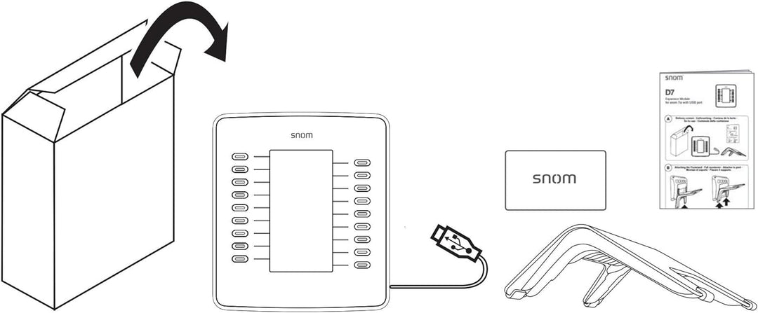 Snom D7 USB-Erweiterungsmodul für D7xx-Telefone (hochauflösendes Schwarz-Weiss-Display mit Hintergru
