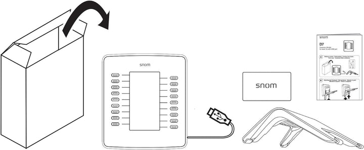 Snom D7 USB-Erweiterungsmodul für D7xx-Telefone (hochauflösendes Schwarz-Weiss-Display mit Hintergru