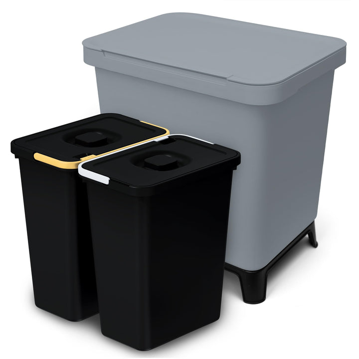 YourCasa® Mülleimer 2 Fächer [20L] im exklusiven Design Mülltrennsystem - Mülleimer Küche mit Deckel
