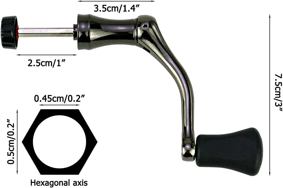 Angelrollen Griff, Metall Rocker Arm Griff Angeln Spinning Reel Griff Grip mit Weichem Gummigriff fü