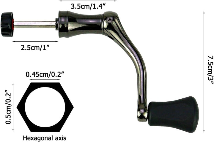 Angelrollen Griff, Metall Rocker Arm Griff Angeln Spinning Reel Griff Grip mit Weichem Gummigriff fü