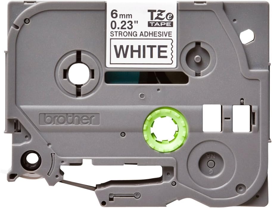 Brother Tze-S211, 6 mm weiss 6 mm Stark haftend, weiss 6 mm Stark haftend