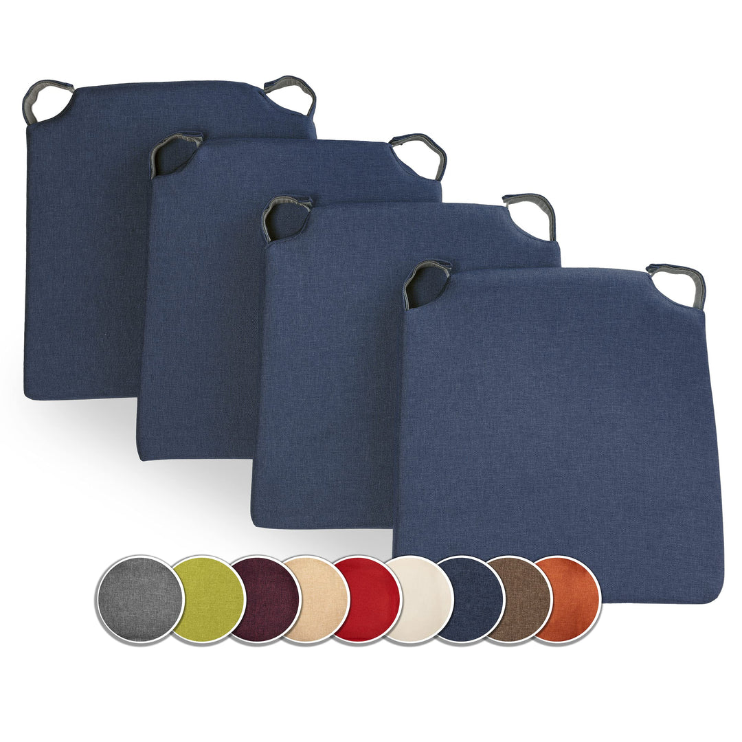 sunnypillow 4er Set Stuhlkissen mit Klettverschluss Polsterauflage Auflage für Stühle - Indoor/Outdo
