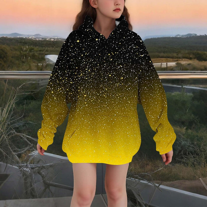 NZYIHAO Hoodie Mädchen Lang Kapuzenpullover Winter Sweatshirt mit Kapuze Casual Pullover Kinder Lang