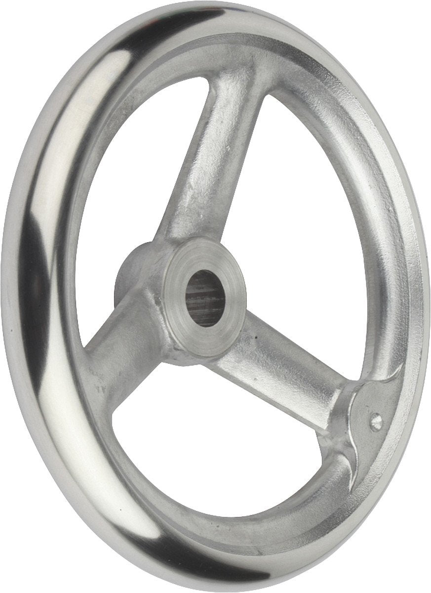 KIPP – Bedienteile | Normelemente K0160.0200X18 Handrad ohne Nut Aluminium, ohne Griff, Komp:Alumini
