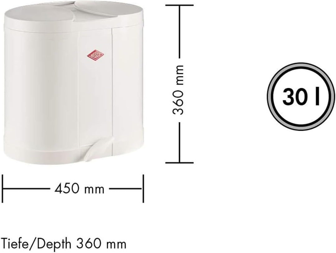 Wesco Ökosammler 170 in der Farbe silber, pulverbeschichtetes Stahlblech, zwei getrennte 15 Liter Ei