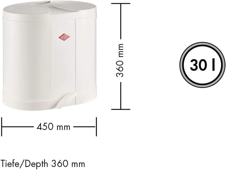 Wesco Ökosammler 170 in der Farbe silber, pulverbeschichtetes Stahlblech, zwei getrennte 15 Liter Ei