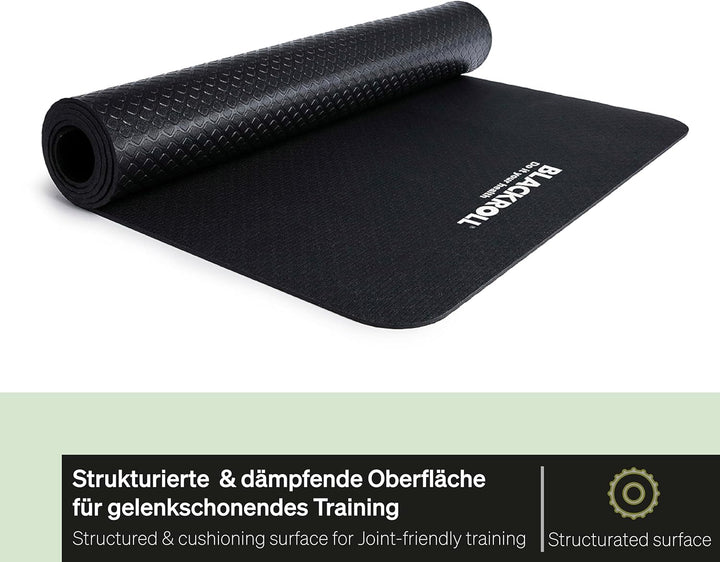 BLACKROLL® MAT (65 x 185 cm), rutschfeste Fitnessmatte für gelenkschonendes Training, Sportmatte mit