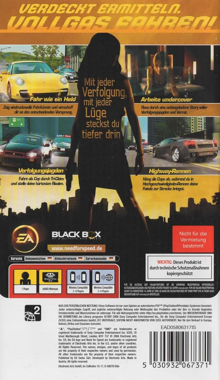 Need for Speed: Undercover Sony PSP Standard Disk, Sony PSP Standard Disk
