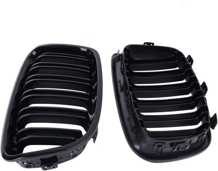 Beside_Auto JK140 F20 F21 1er-Serie 2011–2014 Glänzend Schwarz Sport Nieren Doppellinien Kühlergrill