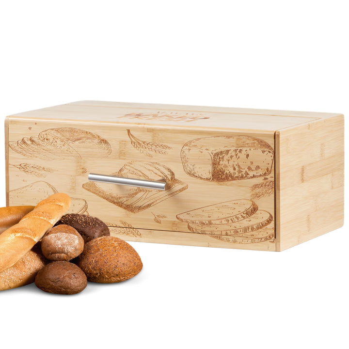 ecosa Brotbox aus nachhaltigem Bambus Brotkasten Brotaufbewahrung Brotkiste Aufbewahrungsbox Brotkor