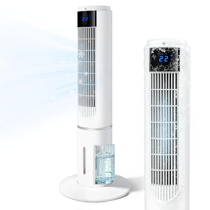 Citybee Turmventilator mit kühlung - Tower Fan leise - 3 Geschwindigstufen 3 Modi - 12 H Timer - 50°