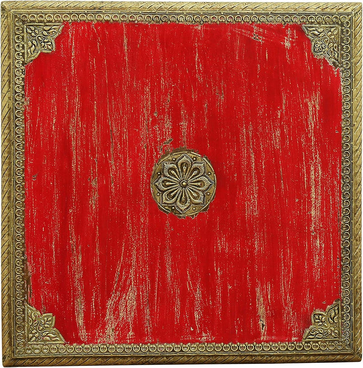 Orientalischer Couchtisch Beistelltisch Anjay 55cm Gross | Vintage kleiner Tisch aus Holz massiv mit