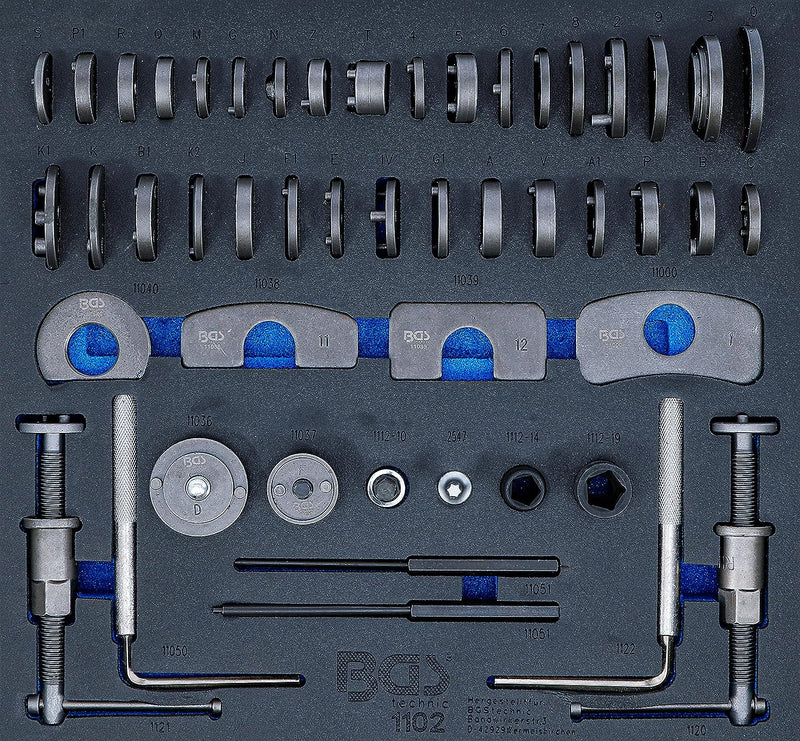 BGS 1102 | Werkstattwageneinlage 2/3: Bremskolben-Rückstell-Satz | 50-tlg.