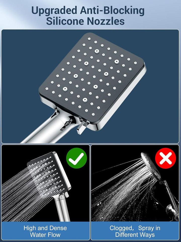 YEAUPE PRO Duschkopf mit Schlauch 1,6 m , Filter Duschbrause,Wassersparender Duschkopf, Hochdruck Ha