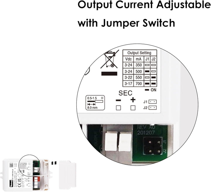 illuburg LED Trafo Dimmbar Dali Push 350mA - 700mA Ausgang Einstellbar 12W Flickerfree LED Netzteil