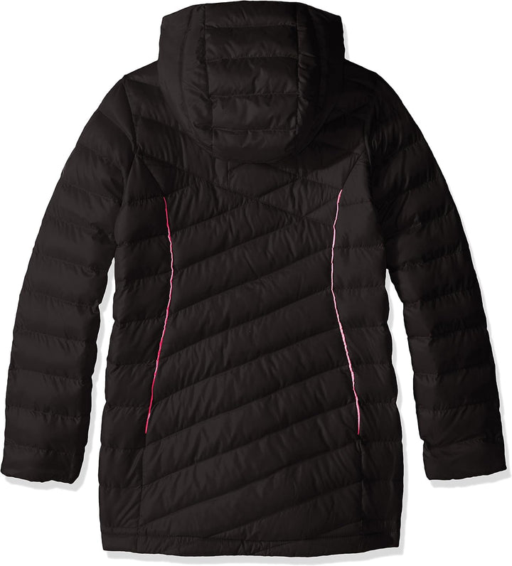 Spyder Zeitlose Lange synthetische Daunenjacke für Mädchen. M Black/Bryte Bubblegum, M Black/Bryte B