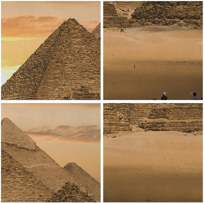 Wandbilder Dekoration Wohnzimmer Pyramide ägypten wüste Panorama Bilder auf Leinwand 120x50cm Leinwa