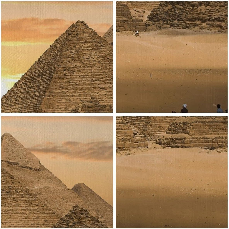 ARTTOR Bilder auf Leinwand 100x70cm Leinwandbild Pyramide ägypten wüste Gross Wanddeko Bild Schlafzi