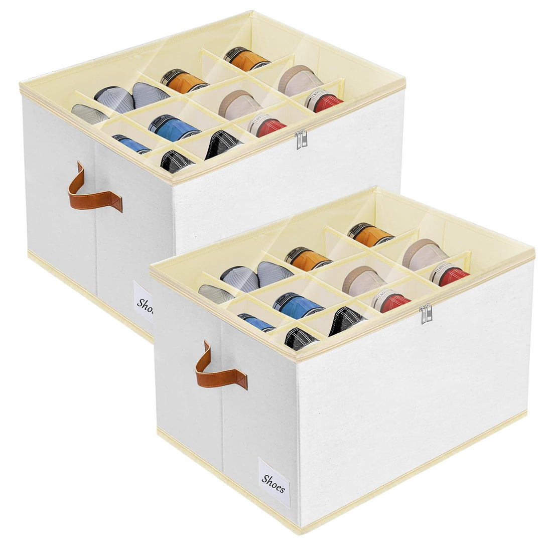Schuhorganizer Schuhschrank - 24-Zellen Schuhboxen Stapelbar Schuhregal Platzsparend für Schrank - 2